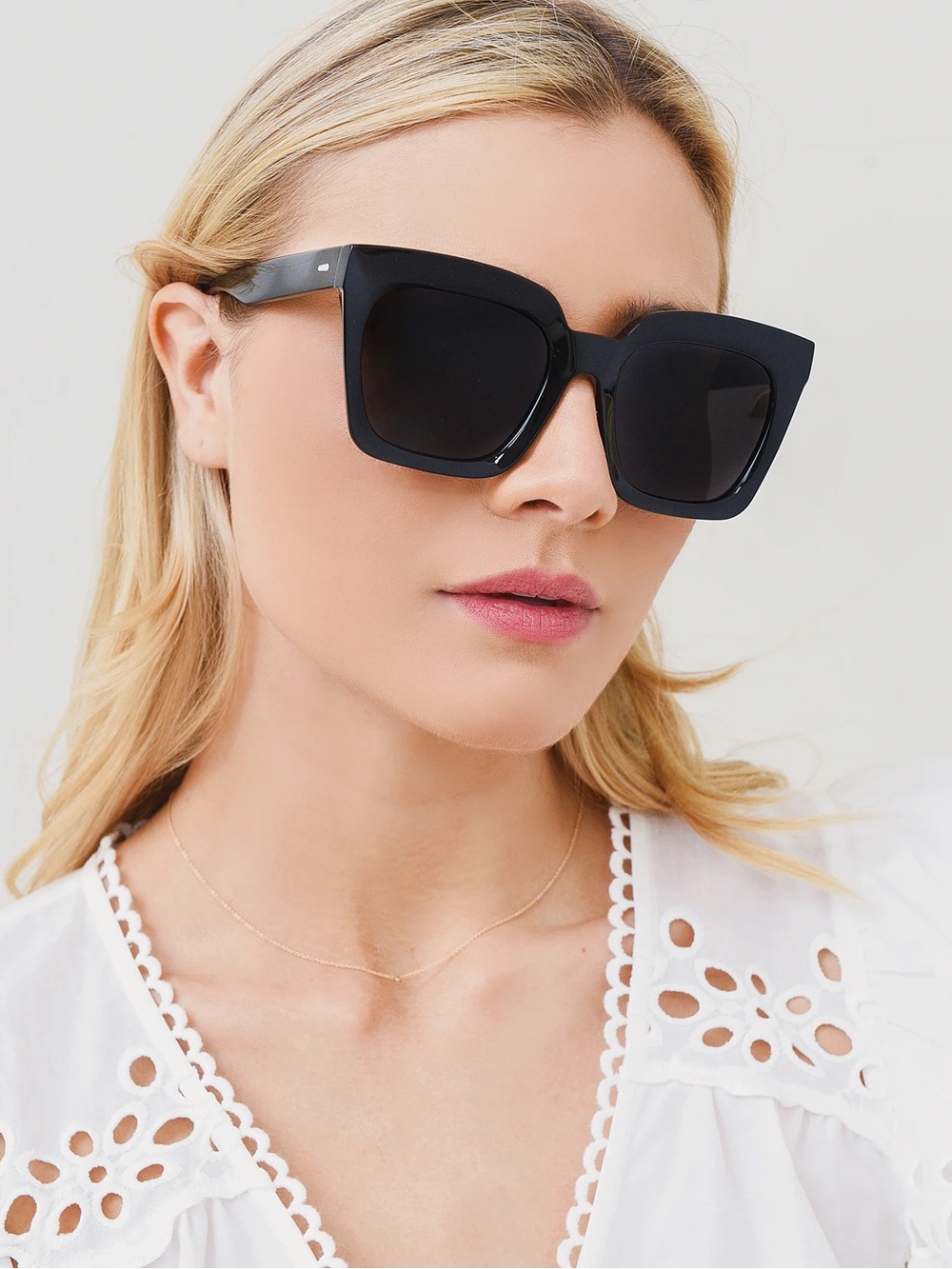 RAEN Oversized Black Square Sunglasses